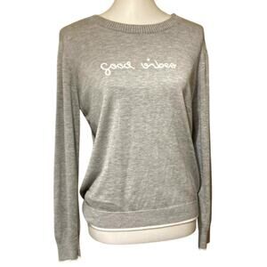 Rachel Zoe Embroidered Good Vibes Sweater, Medium